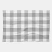 Neutral Gray Buffalo Check Plaid Rustic Farmhouse Theedoek (Horizontaal)