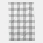Neutral Gray Buffalo Check Plaid Rustic Farmhouse Theedoek (Verticaal)