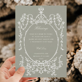 Neutral Green Classic  Lijst Foto Feestdagenkaart