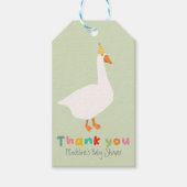 Neutral Green Gingham Silly Goose Baby Shower Cadeaulabel (Voorkant)