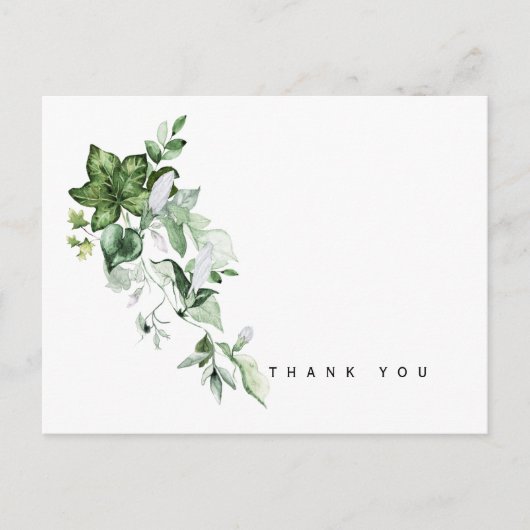 Neutral Greenery begrafenis Dank u Briefkaart (Voorkant)