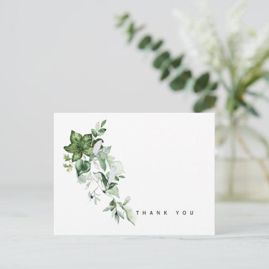 Neutral Greenery begrafenis Dank u Briefkaart (Staand voorkant)