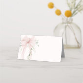 Neutral Greenery Bow Baby in Bloom Plaatskaartje (Voorkant)