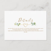 Neutral Greenery Eucalyptus Wedding Details Kaart (Voorkant)