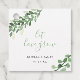 Neutral Greenery Let Love Grow dank u Bedankjes Labels