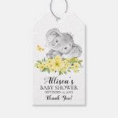 Neutral Happy Elephant Baby shower Favor Cadeau La Cadeaulabel (Voorkant)
