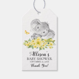 Neutral Happy Elephant Baby shower Favor Cadeau La Cadeaulabel