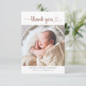 Neutral Heart Script Foto Baby Dank u kaart (Staand voorkant)