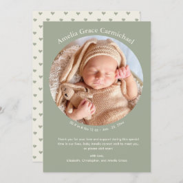 Neutral Hearts Schattige Minimal Simple Sweet Baby Aankondiging