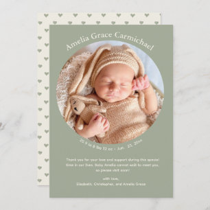 Neutral Hearts Schattige Minimal Simple Sweet Baby Aankondiging