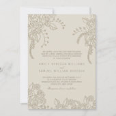 Neutral Henna Wedding Invitation Kaart (Voorkant)