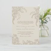 Neutral Henna Wedding Invitation Kaart (Staand voorkant)