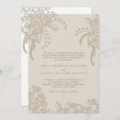 Neutral Henna Wedding Invitation Kaart (Voorkant / Achterkant)