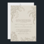 Neutral Henna Wedding Invitation Kaart<br><div class="desc">Stijlvolle moderne neutrale Henna Floral Design Wedding Invitation. Ontworpen als sjabloon voor een eenvoudige aanpassing. De neutrale kleur van het Zand is klantgericht en kan in een andere worden veranderd door de achtergrondkleur van de uitnodiging te veranderen.</div>