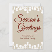 Neutral Holiday Card | Custom Business Logo Feestdagenkaart (Voorkant)