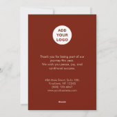 Neutral Holiday Card | Custom Business Logo Feestdagenkaart (Achterkant)