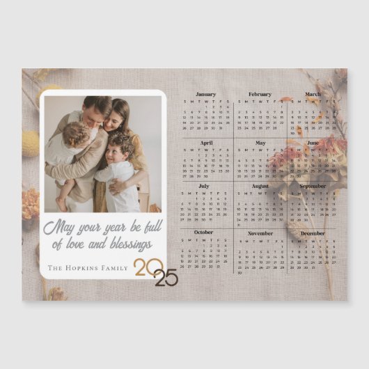 Neutral Holiday Kaart Custom Fotokalender Magneet (Voorkant)