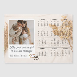 Neutral Holiday Kaart Custom Fotokalender Magneet