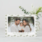 Neutral Holly Berries kerst Kaart (Staand voorkant)