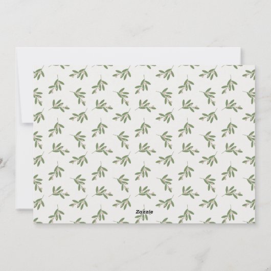 Neutral Holly Berries kerst Kaart (Achterkant)