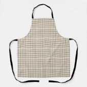 Neutral Ivory and Black Gingham Plaid Schort (Voorkant)
