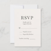 Neutral Ivory Minimalist Wedding RSVP  (Voorkant)