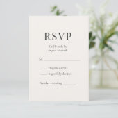 Neutral Ivory Minimalist Wedding RSVP Kaartje (Staand voorkant)