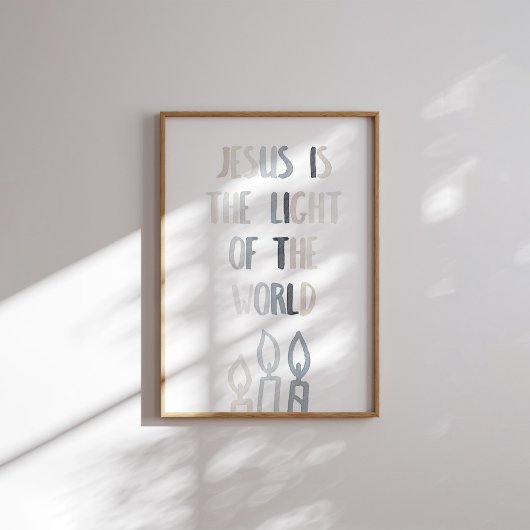 Neutral Jesus is het licht van het wereld poster