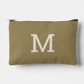 Neutral Khaki Taupe Monogram Initiaal Accessoire T Etui (Voorkant)