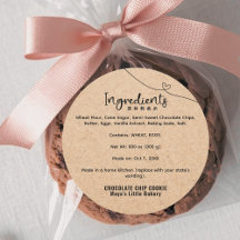 Neutral Kraft Heart Line Bakery Ingredient