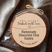 Neutral Kraft Heart Line Bakery Product Ronde Sticker