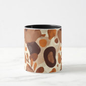 Neutral Leaves & Shapes Mug – Artistic Boho Patter Mok (Midden)