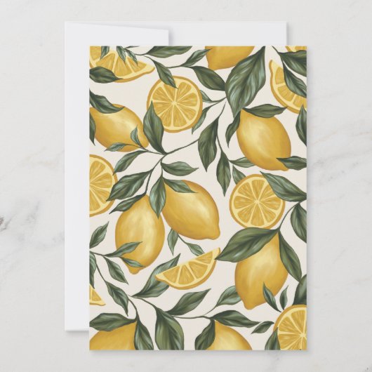 Neutral Lemon Baby shower Invitation Kaart (Achterkant)