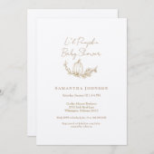 Neutral Li'l pompoen Ecru Baby shower Kaart (Voorkant / Achterkant)