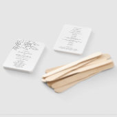 Neutral Line Art Floral Elegant Trouwprogramma Handwaaier (Niet-gemonteerd)