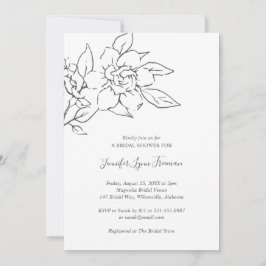 Neutral Line Art Floral Elegant Vrijgezellenfeest Kaart