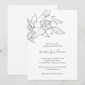 Neutral Line Art Floral Elegant Vrijgezellenfeest Kaart (Voorkant / Achterkant)