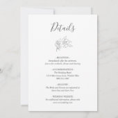 Neutral Line Art Floral Elegante bruiloft alles in Kaart (Achterkant)