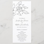Neutral Line Art Floral Elegante bruiloft Programmakaart (Voorkant)