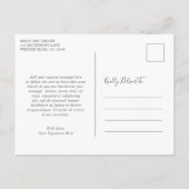 Neutral Line Art Floral Wedding Sla de datum op Aankondigingskaart (Achterkant)