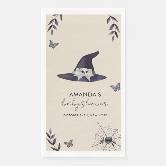 Neutral Little Boo Witch Pet Baby shower Servet (Voorkant)