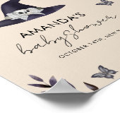 Neutral Little Boo Witch Pet Baby shower Welkom Poster (Hoek)