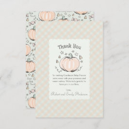 Neutral Little Pumpkin Baby shower bedankkaart