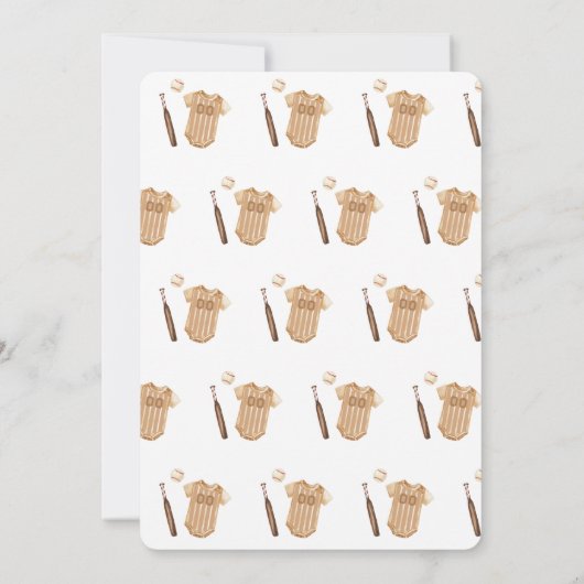 Neutral Little Slugger Baseball Baby Shower Kaart (Achterkant)