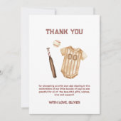 Neutral Little Slugger Baseball Boy Baby Shower Bedankkaart (Voorkant)