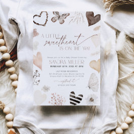 Neutral Little Sweetheart Valentine Baby Shower Kaart