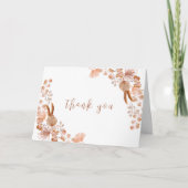 Neutral Little Wildflower Boho Baby shower Bedankkaart (Voorkant)