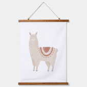 Neutral Llama Boho Nursery Decor Hangend Wandkleed (Voorkant)