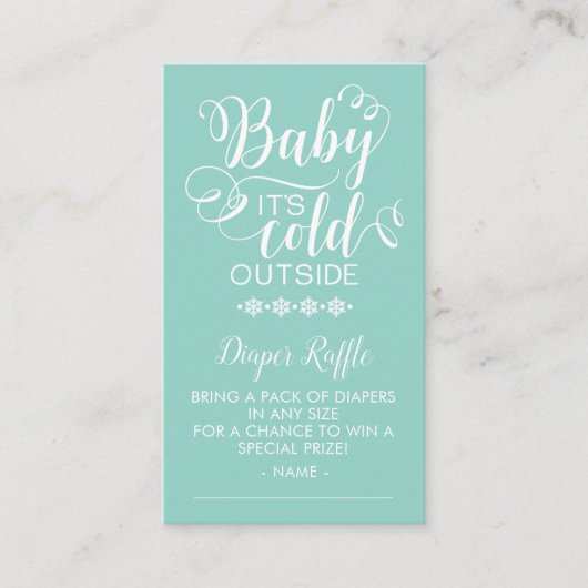 Neutral luier Raffle Baby Het is koud buiten Kaart (Voorkant)