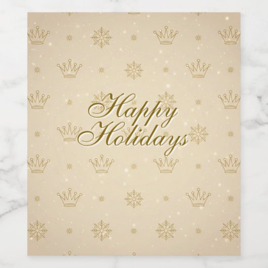 Neutral Luxe Modern Pattern Wijn Etiket (Enkel label)